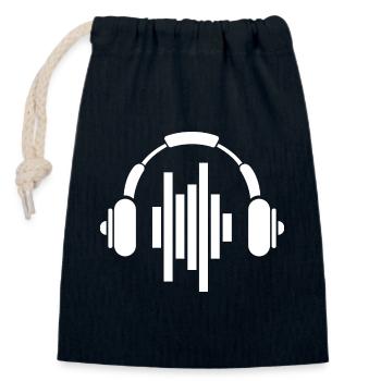 Kopfhörer Symbol Musik Töne beats Dj techno dnb - Verschließbarer Geschenkbeutel aus Baumwolle (14x20cm) - Navy - Vorne