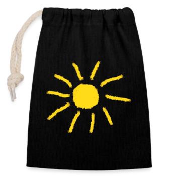 Sun Summer Holiday Gift - Closable cotton gift bag (14x20cm) - black - Front