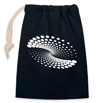 Twisted Whirlpool Spiral Planet Formation - Closable cotton gift bag (14x20cm) - navy - Front