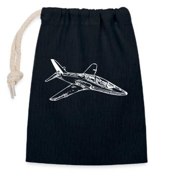 Avion Jet Flyer élégant - Sac cadeau en coton avec cordon (14 x 20 cm) - bleu marine - Devant
