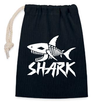 Shark skeleton - Closable cotton gift bag (14x20cm) - navy - Front