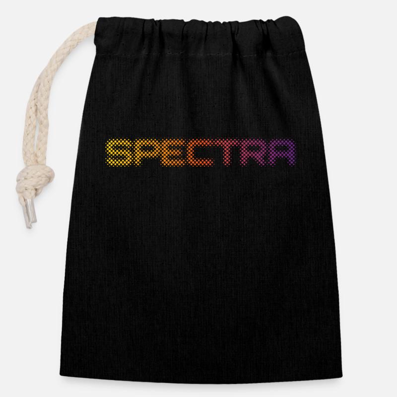 Spectra - Sac cadeau en coton avec cordon (14 x 20 cm) - noir