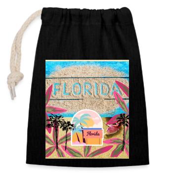 Florida, Vereinigte Staaten von Amerika - Verschließbarer Geschenkbeutel aus Baumwolle (14x20cm) - Schwarz - Vorne