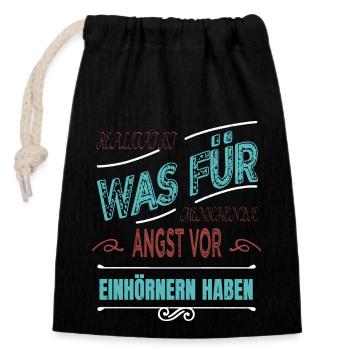 merchandise phantasie geburtstag allefüralle - Verschließbarer Geschenkbeutel aus Baumwolle (14x20cm) - Schwarz - Vorne
