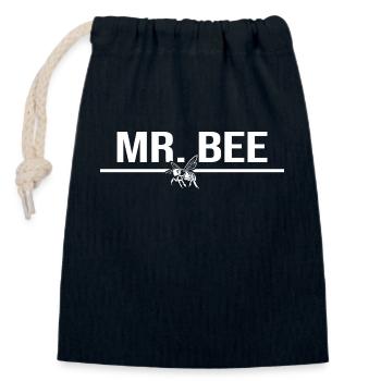 Hobby beekeeper makes honey bee colony - Closable cotton gift bag (14x20cm) - navy - Front