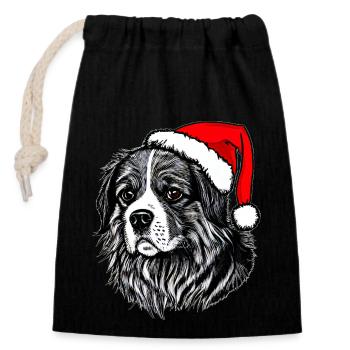 Weihnachten Hund süß lustig Hunde Tier Welpe 15 - Verschließbarer Geschenkbeutel aus Baumwolle (14x20cm) - Schwarz - Vorne