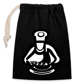 Le Master Chef - Sac cadeau en coton avec cordon (14 x 20 cm) - noir - Devant