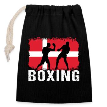 Boxe Danemark Arts Martiaux Boxeur - Sac cadeau en coton avec cordon (14 x 20 cm) - noir - Devant