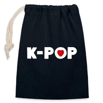 K-Pop Korean Pop Music Lover - Closable cotton gift bag (14x20cm) - navy - Front