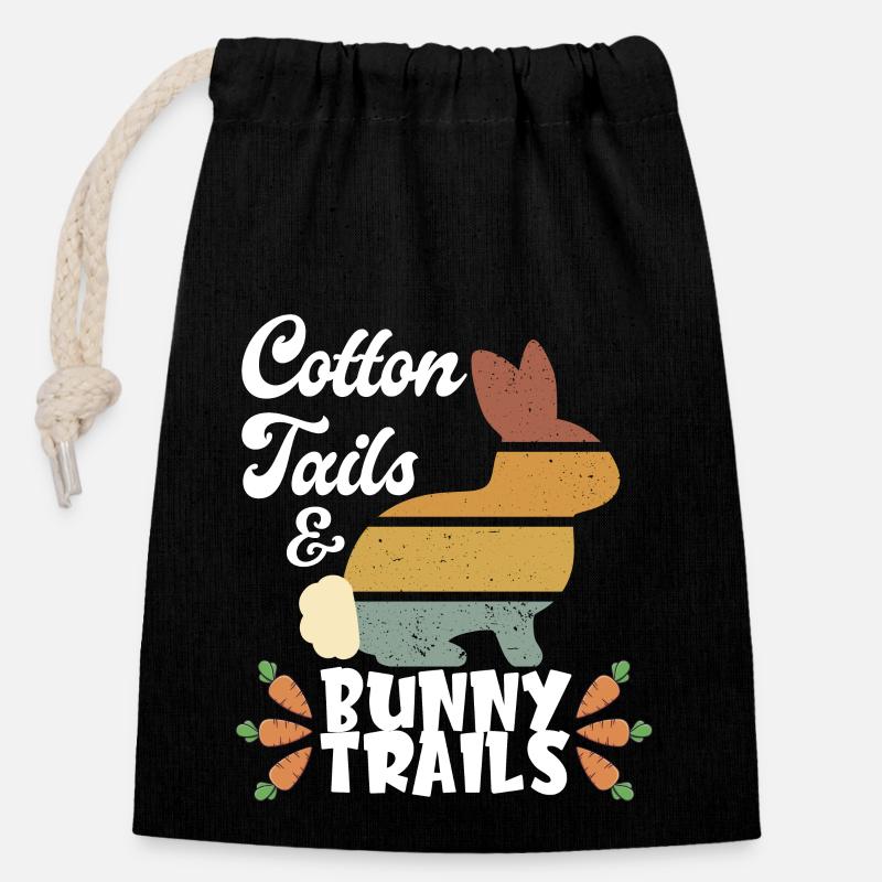 Cotton Tails & Easter Trails: Hop Into Spring - Closable cotton gift bag (14x20cm) - black