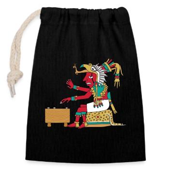 Eagle Warrior Plays Go - Closable cotton gift bag (14x20cm) - black - Front