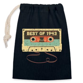 Best of 1943 80th birthday Awesome 80 years old - Closable cotton gift bag (14x20cm) - navy - Front
