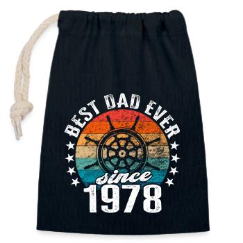 Bester Papa der Welt seit 1978 Kapitän - Verschließbarer Geschenkbeutel aus Baumwolle (14x20cm) - Navy - Vorne