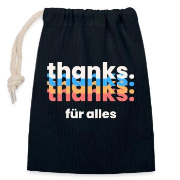 Thanks für alles - Verschließbarer Geschenkbeutel aus Baumwolle (14x20cm) - Navy - Vorne