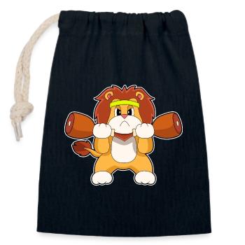 Löwe Bodybuilder Hanteln Bodybuilding - Verschließbarer Geschenkbeutel aus Baumwolle (14x20cm) - Navy - Vorne