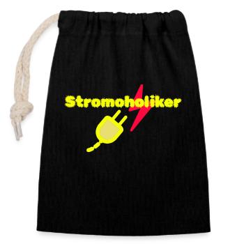 Stromoholiker1 - Verschließbarer Geschenkbeutel aus Baumwolle (14x20cm) - Schwarz - Vorne