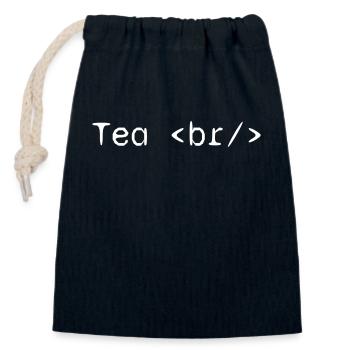 Tea web developer humor funny - Closable cotton gift bag (14x20cm) - navy - Front