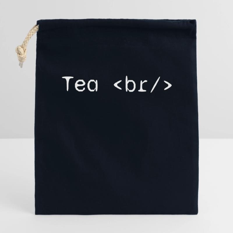 Tea web developer humor funny Closable cotton gift bag (14x20cm)