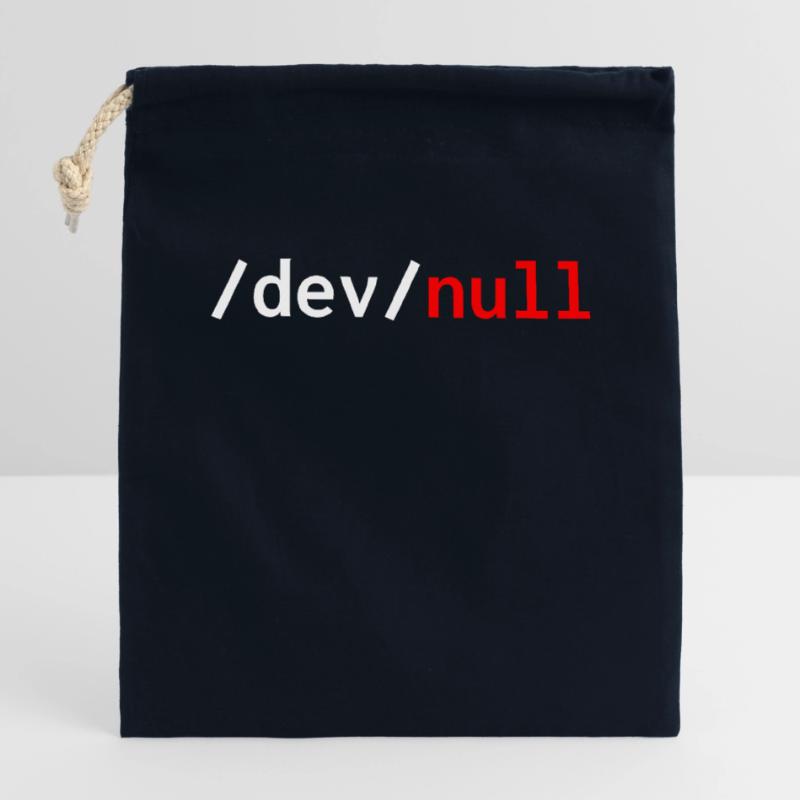 Dev null red web developer humor funny Closable cotton gift bag (14x20cm)