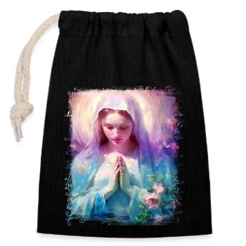 Holly Mary Maria Madonna Mariana Virgin Mary Holy - Closable cotton gift bag (14x20cm) - black - Front