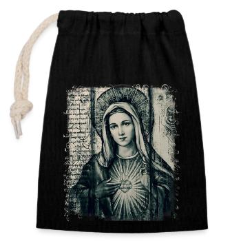 Sainte Marie Marie Vierge Marianne Vierge Marie Sainte - Sac cadeau en coton avec cordon (14 x 20 cm) - noir - Devant