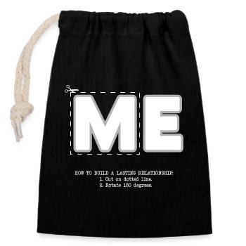 Me (dark) - Closable cotton gift bag (14x20cm) - black - Front