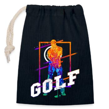 Golf Golf Golfer Sport Hobby Club Vintage - Closable cotton gift bag (14x20cm) - navy - Front