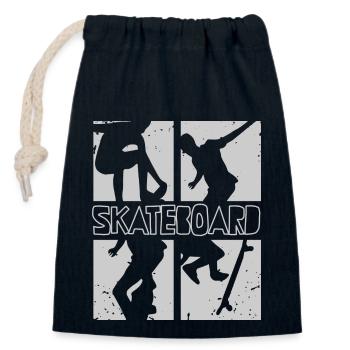 Skateboard - Verschließbarer Geschenkbeutel aus Baumwolle (14x20cm) - Navy - Vorne