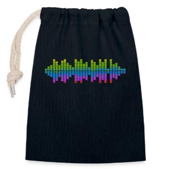 Schallwellen Musikwelle Vintage Retro DJ Herz Scheibe - Verschließbarer Geschenkbeutel aus Baumwolle (14x20cm) - Navy - Vorne