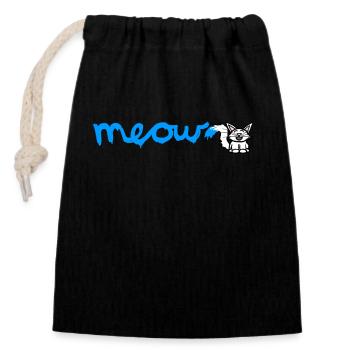 Painting Cat - Closable cotton gift bag (14x20cm) - black - Front