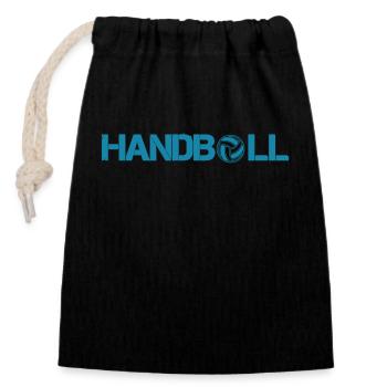 handball - Sac cadeau en coton avec cordon (14 x 20 cm) - noir - Devant
