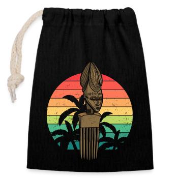 African History Afro Hairstyle Worsted Hair Pick - Closable cotton gift bag (14x20cm) - black - Front