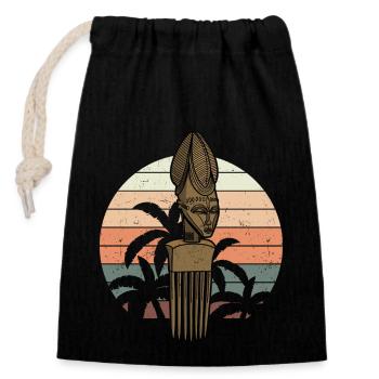 Histoire Africaine Coiffure Afro Worsted Hair Pick - Sac cadeau en coton avec cordon (14 x 20 cm) - noir - Devant