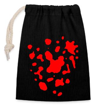 Drop stain pattern - Closable cotton gift bag (14x20cm) - black - Front