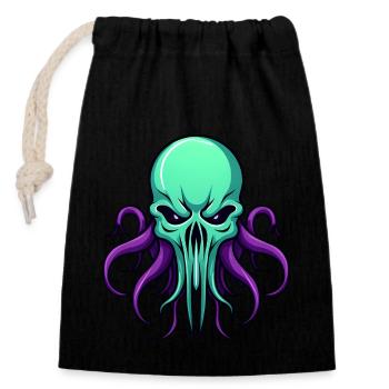 Sweet Halloween Cthulhu - Closable cotton gift bag (14x20cm) - black - Front