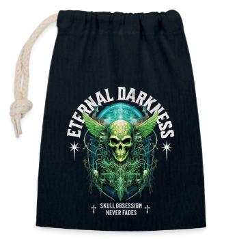 Skull Skull Skeleton Dark Dark - Closable cotton gift bag (14x20cm) - navy - Front
