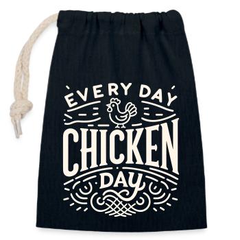 Every day is chicken day - Closable cotton gift bag (14x20cm) - navy - Front