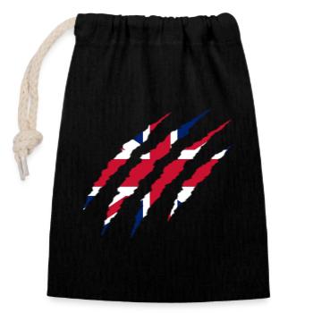 BRITISH CLAW - Closable cotton gift bag (14x20cm) - black - Front