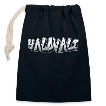 Yalovali - Sac cadeau en coton avec cordon (14 x 20 cm) - bleu marine - Devant