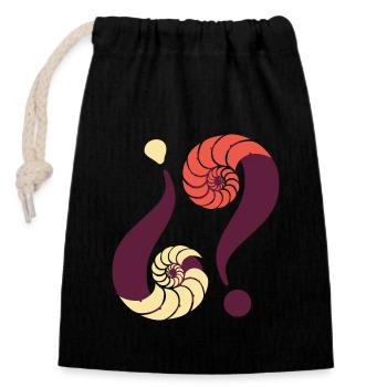 Infinite enigma. 10 Kiribila - Closable cotton gift bag (14x20cm) - black - Front