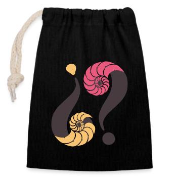 Infinite enigma. 12 P3 - Closable cotton gift bag (14x20cm) - black - Front