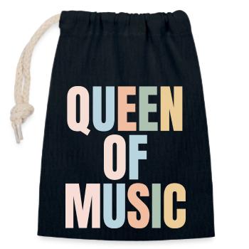 Queen of MUSIC - Closable cotton gift bag (14x20cm) - navy - Front
