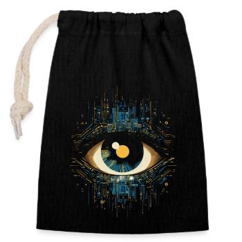 Eye Electronics - Closable cotton gift bag (14x20cm) - black - Front