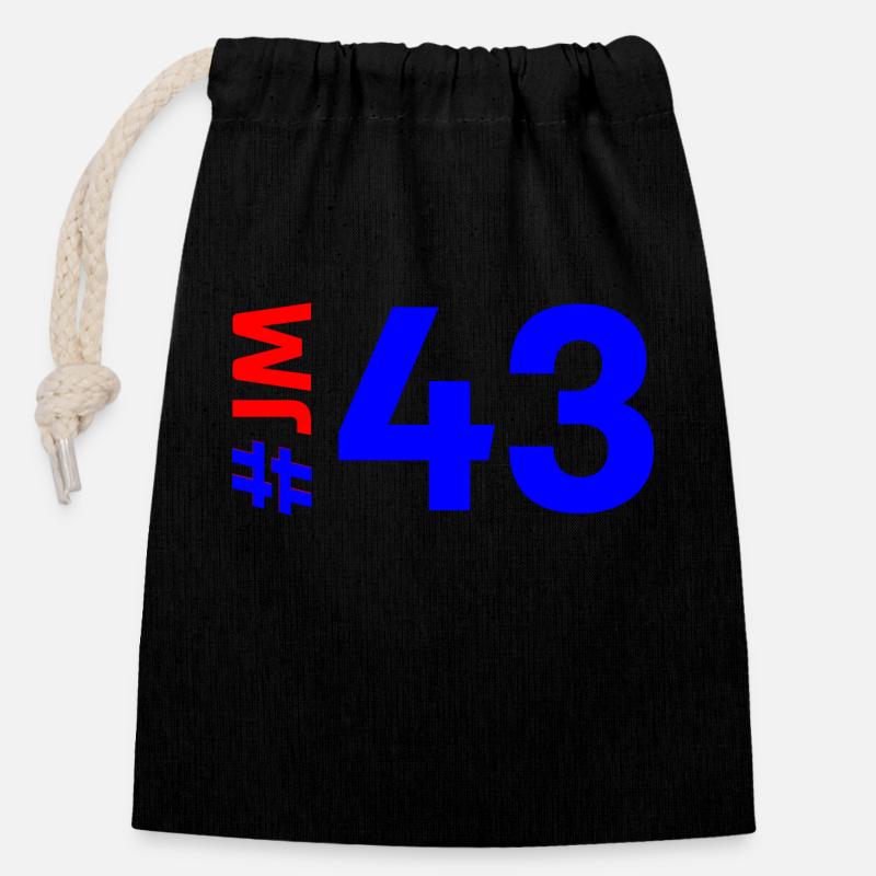 JM43 - Sac cadeau en coton avec cordon (14 x 20 cm) - noir