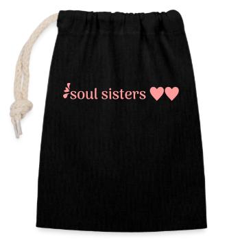 Friends - Closable cotton gift bag (14x20cm) - black - Front