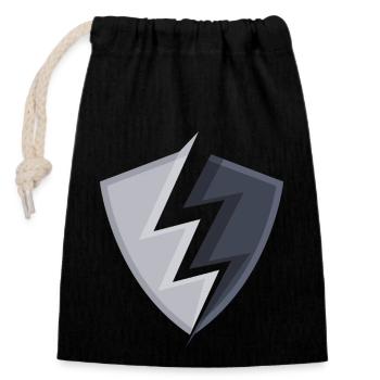 Logo du blason - Sac cadeau en coton avec cordon (14 x 20 cm) - noir - Devant
