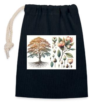 Magnolie Botanik - Verschließbarer Geschenkbeutel aus Baumwolle (14x20cm) - Navy - Vorne