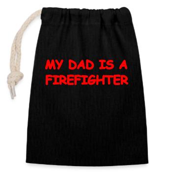 Fire brigade - Closable cotton gift bag (14x20cm) - black - Front