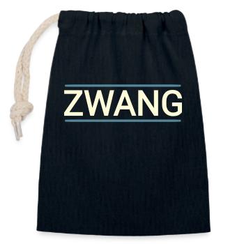 Texte de baiger compulsion - Sac cadeau en coton avec cordon (14 x 20 cm) - bleu marine - Devant