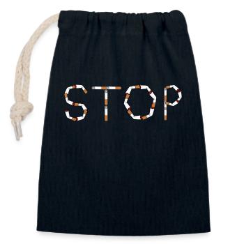 Stoppen Sie Zigaretten - Verschließbarer Geschenkbeutel aus Baumwolle (14x20cm) - Navy - Vorne